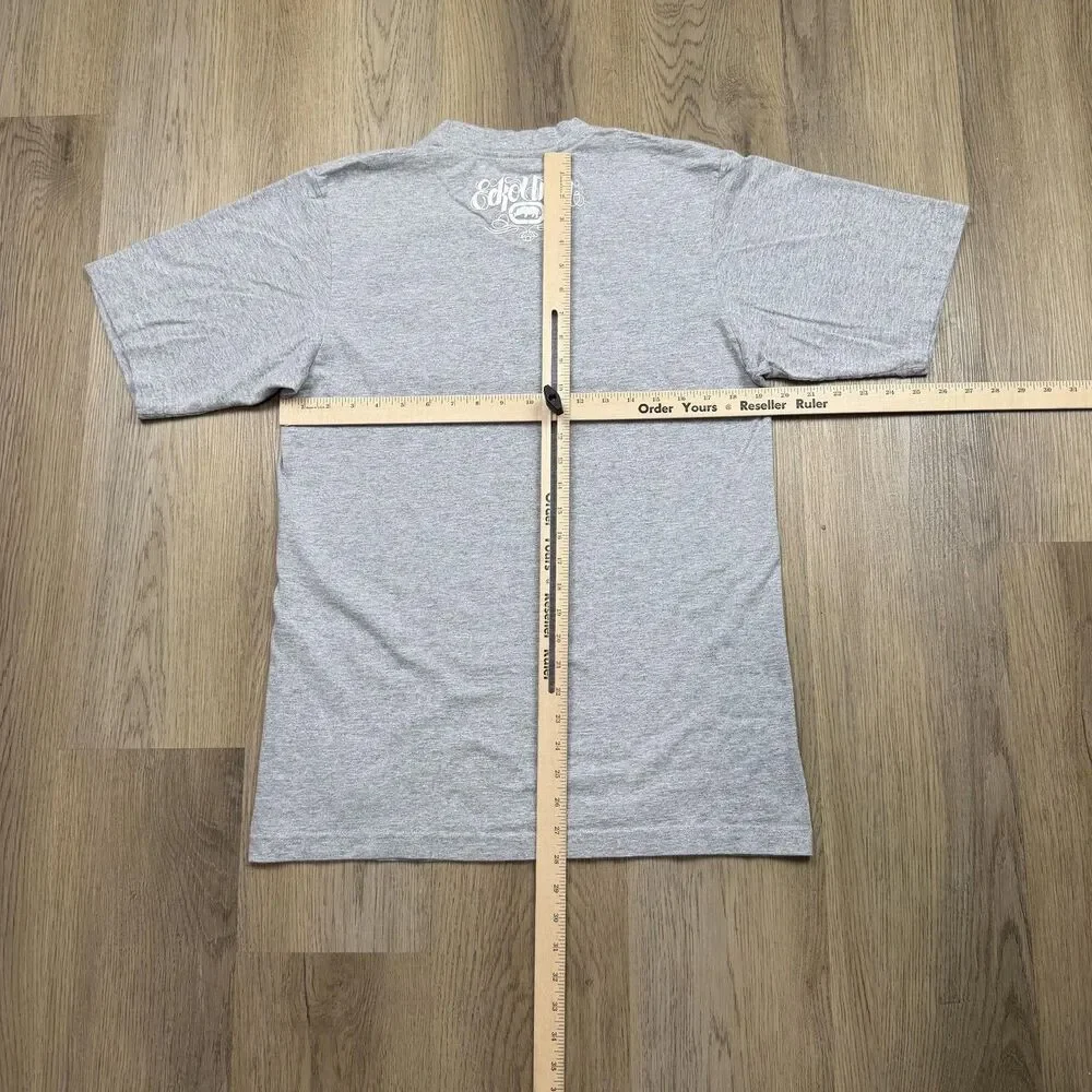Ecko Unltd Shirt Mens Large Gray Y2K Graphitti Logo Graphic Rhino Brand Classic